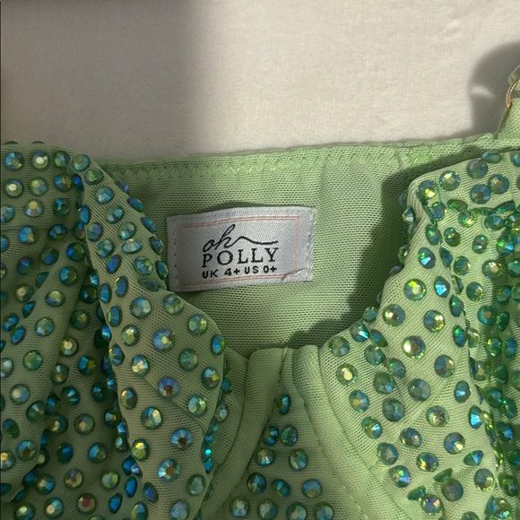 Oh Polly Green Embellished Mini Dress - Picture 2 of 2